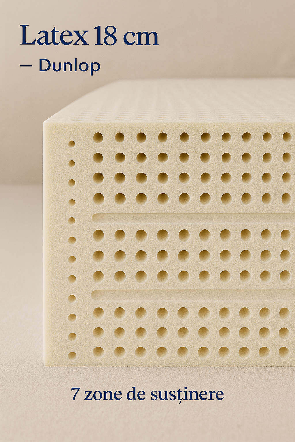 Φυσικό στρώμα λατέξ 100% Dunlop Graphene, 18 εκ.