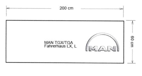 Στρώμα για φορτηγό MAN TGX/TGA 200x60
