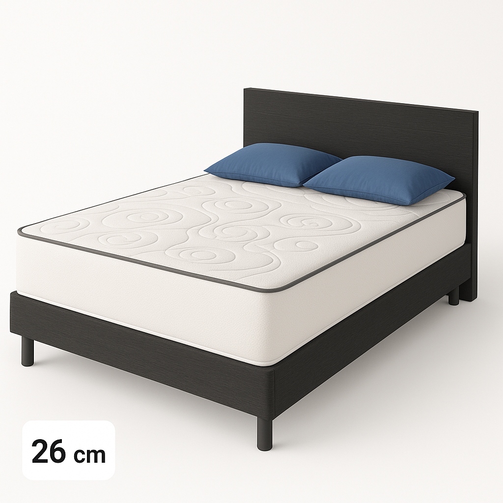 Saltea Pocket Memory - Arcuri Individuale 24 cm + 2 cm memory, 26 cm
