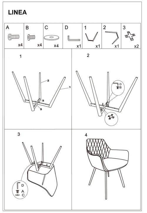 Set 2 scaune LINEAVCC Negru