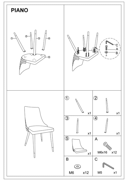 Set 2 scaune Pianobvcsz Gri Mat